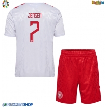 Maglie da calcio Danimarca Mathias Jensen #7 Seconda Maglia Bambino Europei 2024 Manica Corta (+ Pantaloni corti)